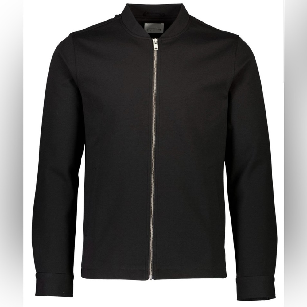 LINDBERGH WHITE Men’s Black Lined Silver Zipper Front Jacket - Picture 15 of 16